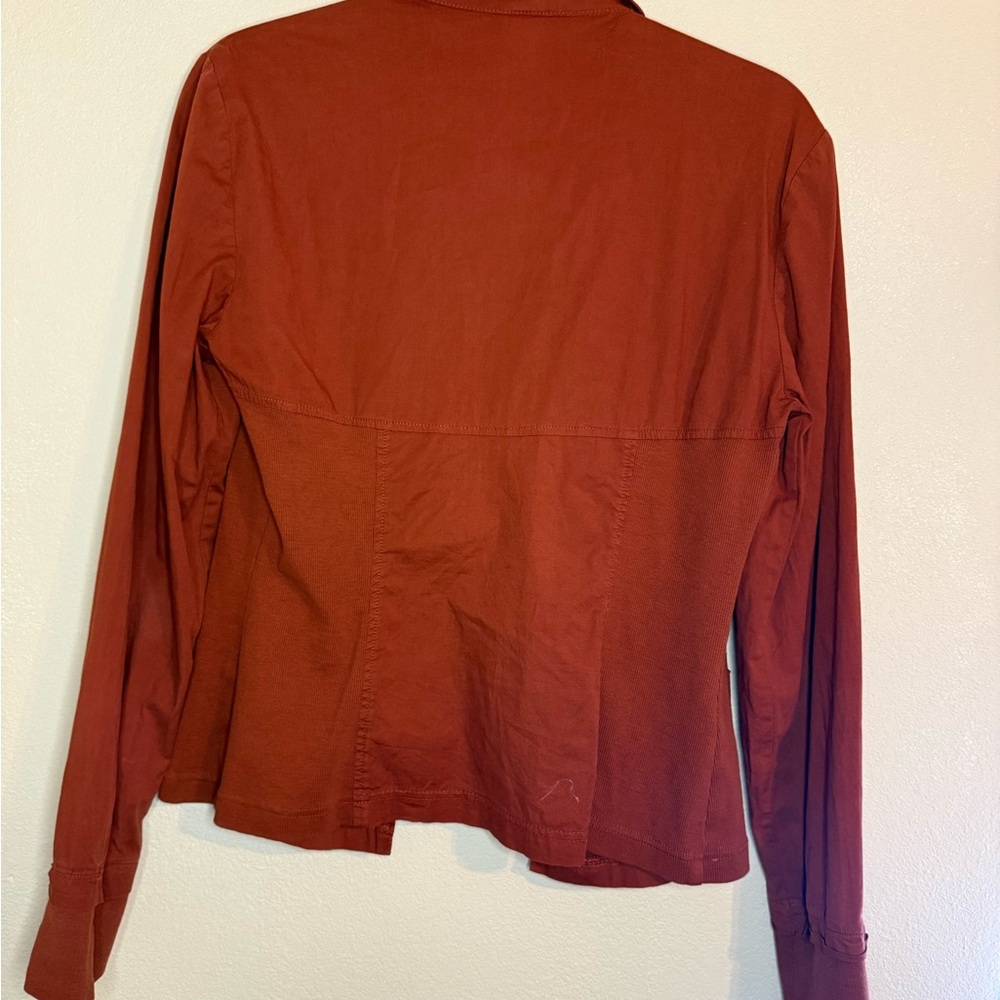 XCVI Lightweight Button-Front Jacket in Rust - Picture 6 of 6